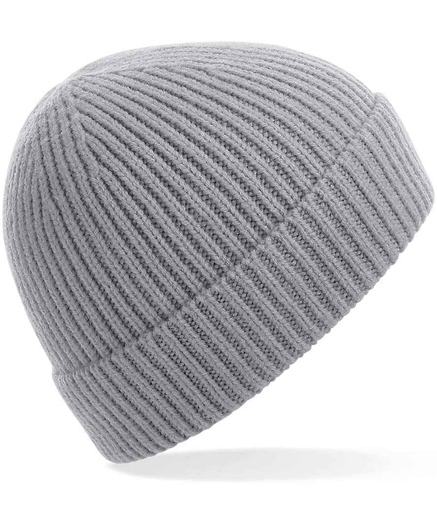 Beechfield Engineered Knit Ribbed Beanie - Light Grey (BB380)