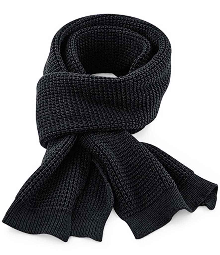 Beechfield Classic Waffle Knit Scarf - Black (BB424)