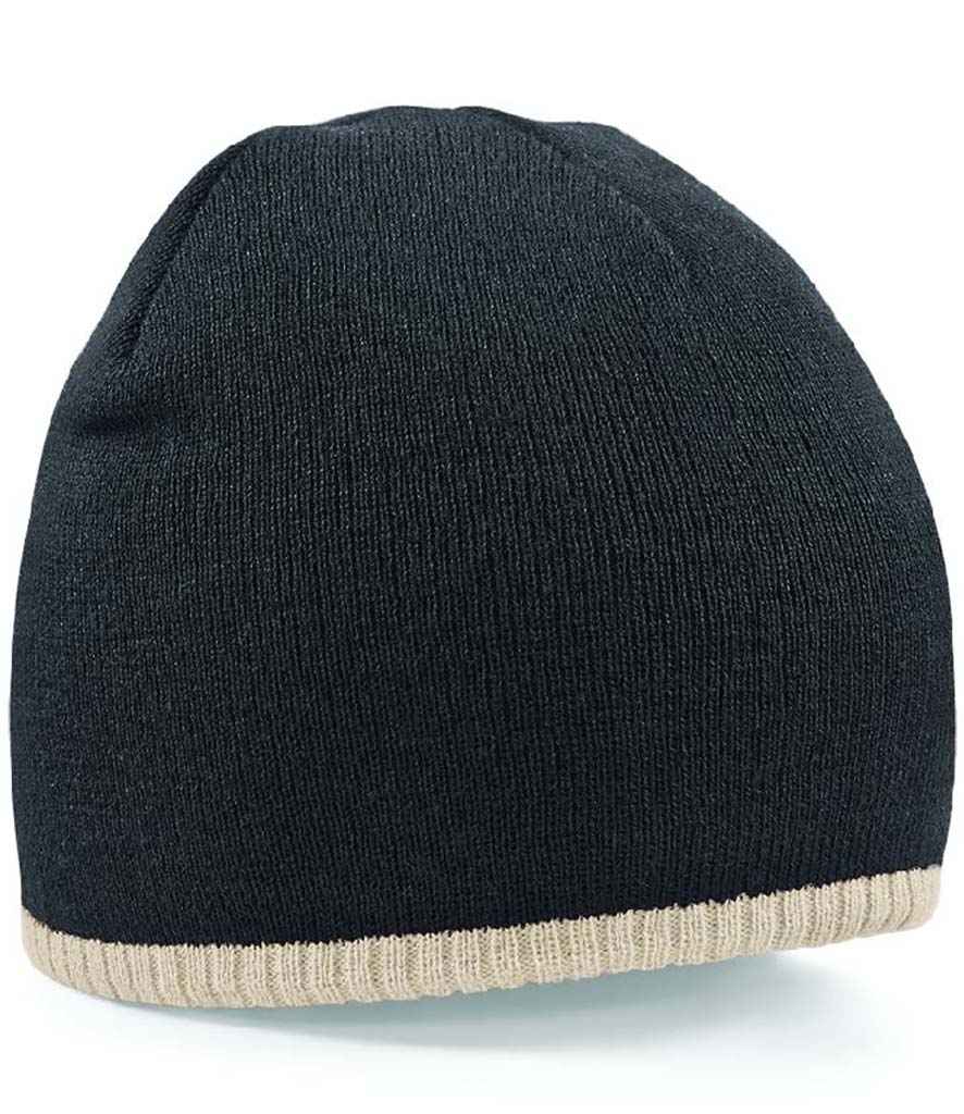 Beechfield Two Tone Pull-On Beanie - Black/Stone (BB44C)