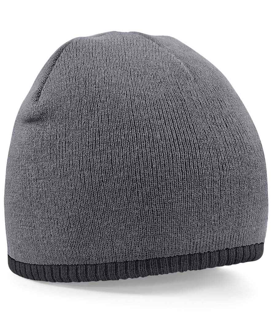 Beechfield Two Tone Pull-On Beanie - Graphite Grey/Black (BB44C)