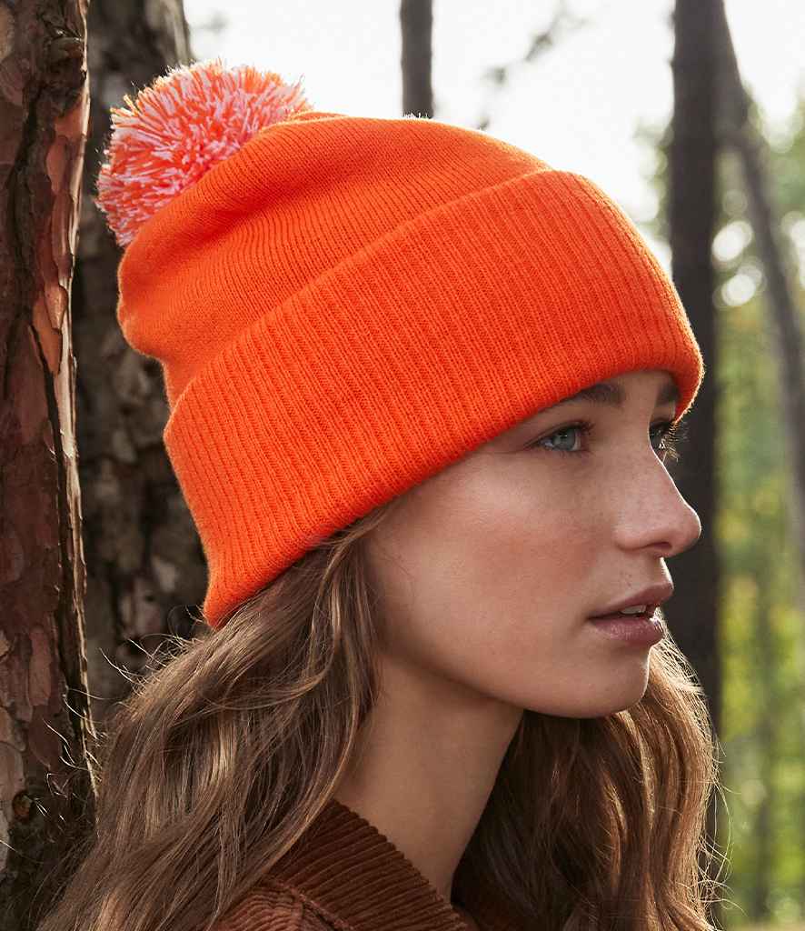 Beechfield Snowstar® Beanie - Orange/White (BB450)