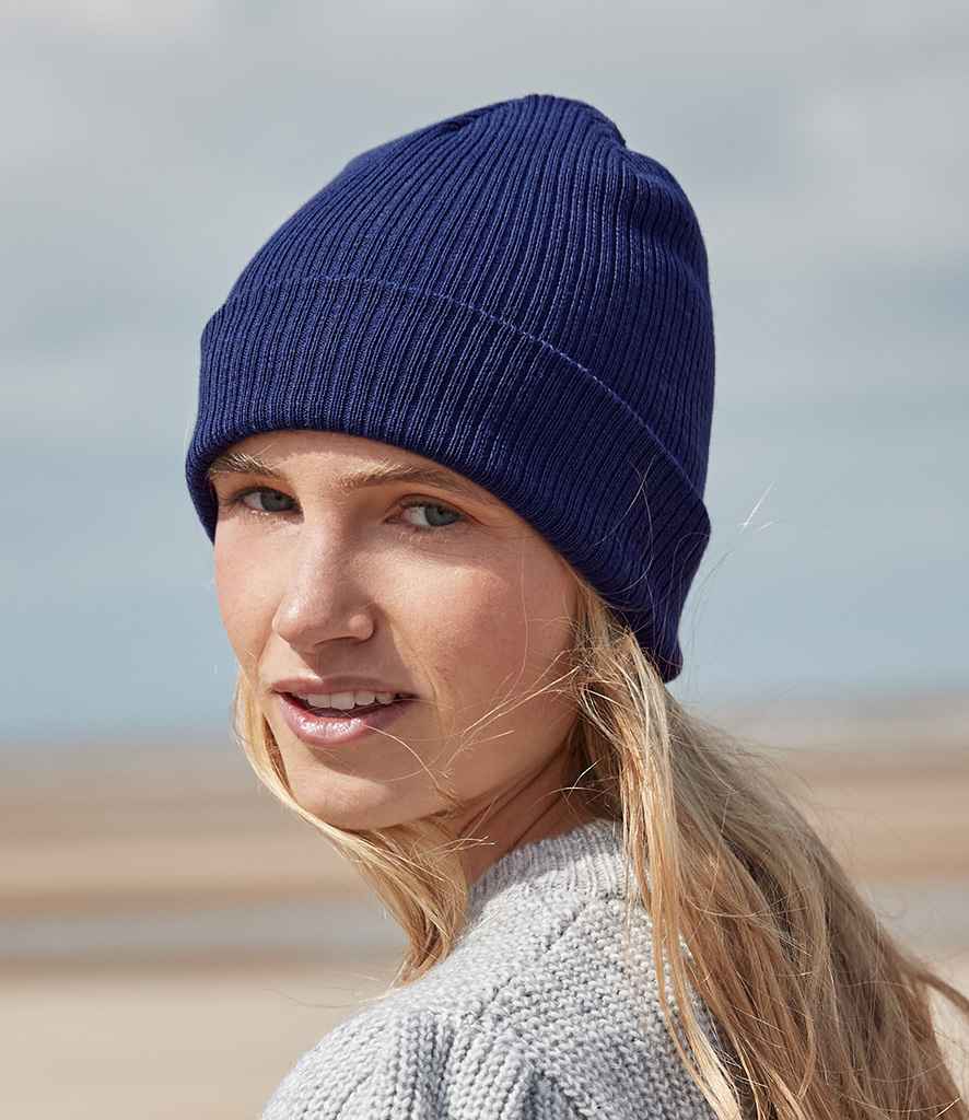 Beechfield Organic Cotton Fine Knit Beanie - Oxford Navy (BB51N)