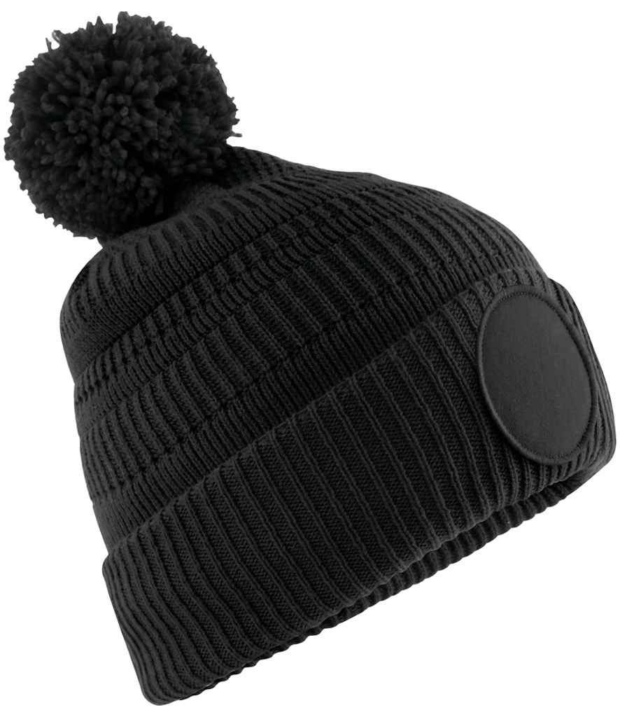 Beechfield Fan Patch Beanie - Black (BB530R)