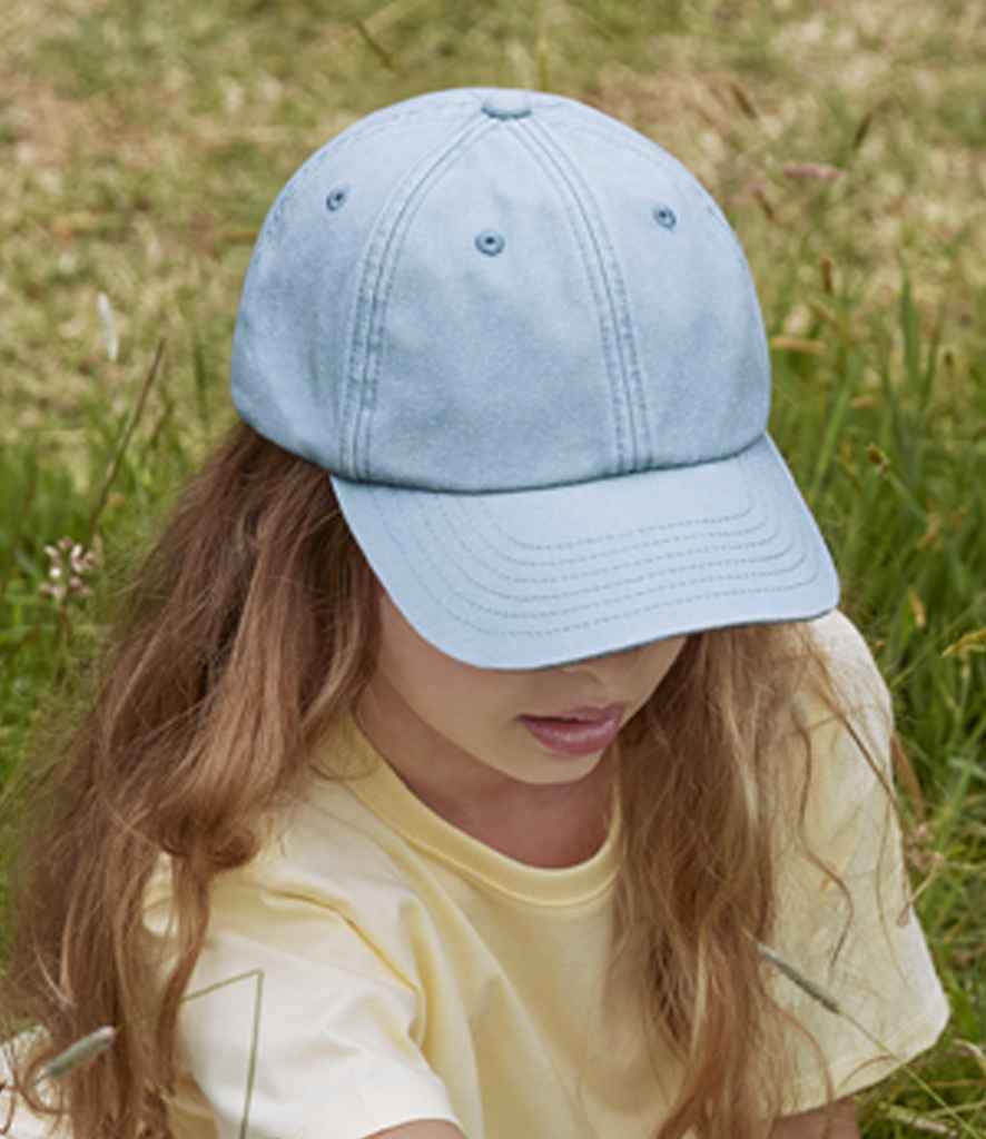 Beechfield Junior Low Profile Vintage Cap - Vintage Light Blue (BB655B)