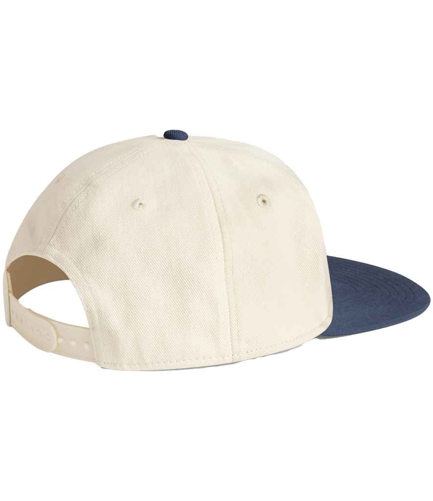 Beechfield Contrast Flat Peak 6 Panel Cap - Natural/Navy (BB662)