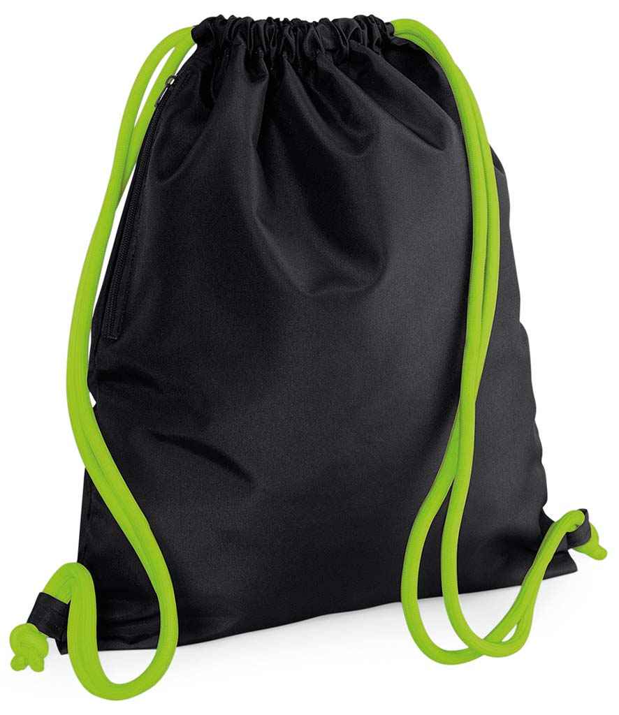 BagBase Icon Gymsac - Black/Lime Green (BG110)