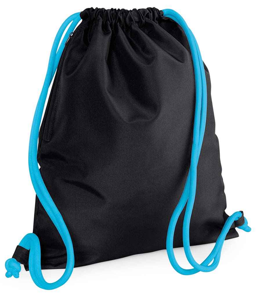 BagBase Icon Gymsac - Black/Surf Blue (BG110)