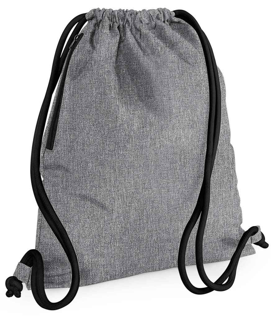 BagBase Icon Gymsac - Grey Marl/Black (BG110)