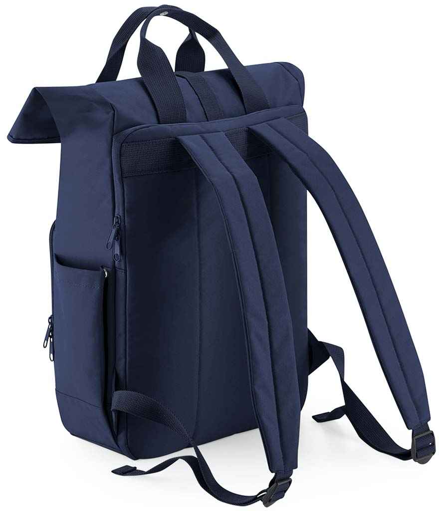 BagBase Recycled Twin Handle Roll-Top Laptop Backpack - Navy Dusk (BG118L)