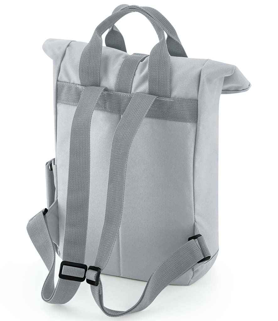 BagBase Recycled Mini Twin Handle Roll-Top Backpack - Light Grey (BG118S)