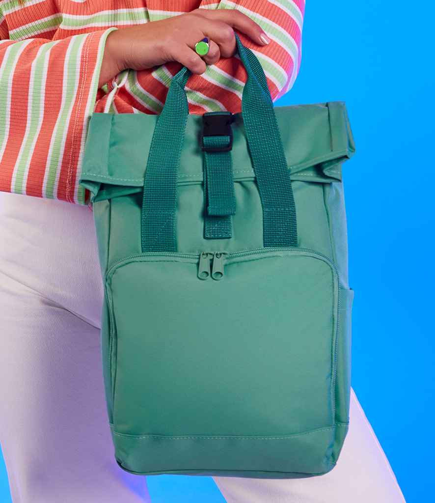 BagBase Recycled Mini Twin Handle Roll-Top Backpack - Sage Green (BG118S)