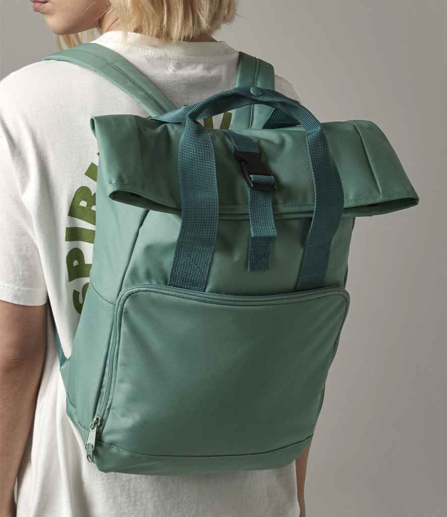 BagBase Recycled Twin Handle Roll-Top Backpack - Sage Green (BG118)