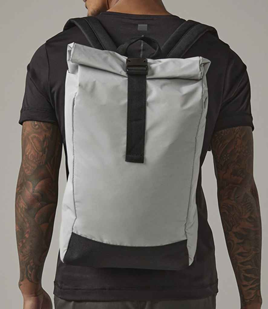BagBase Reflective Roll-Top Backpack - Silver Reflective (BG138)