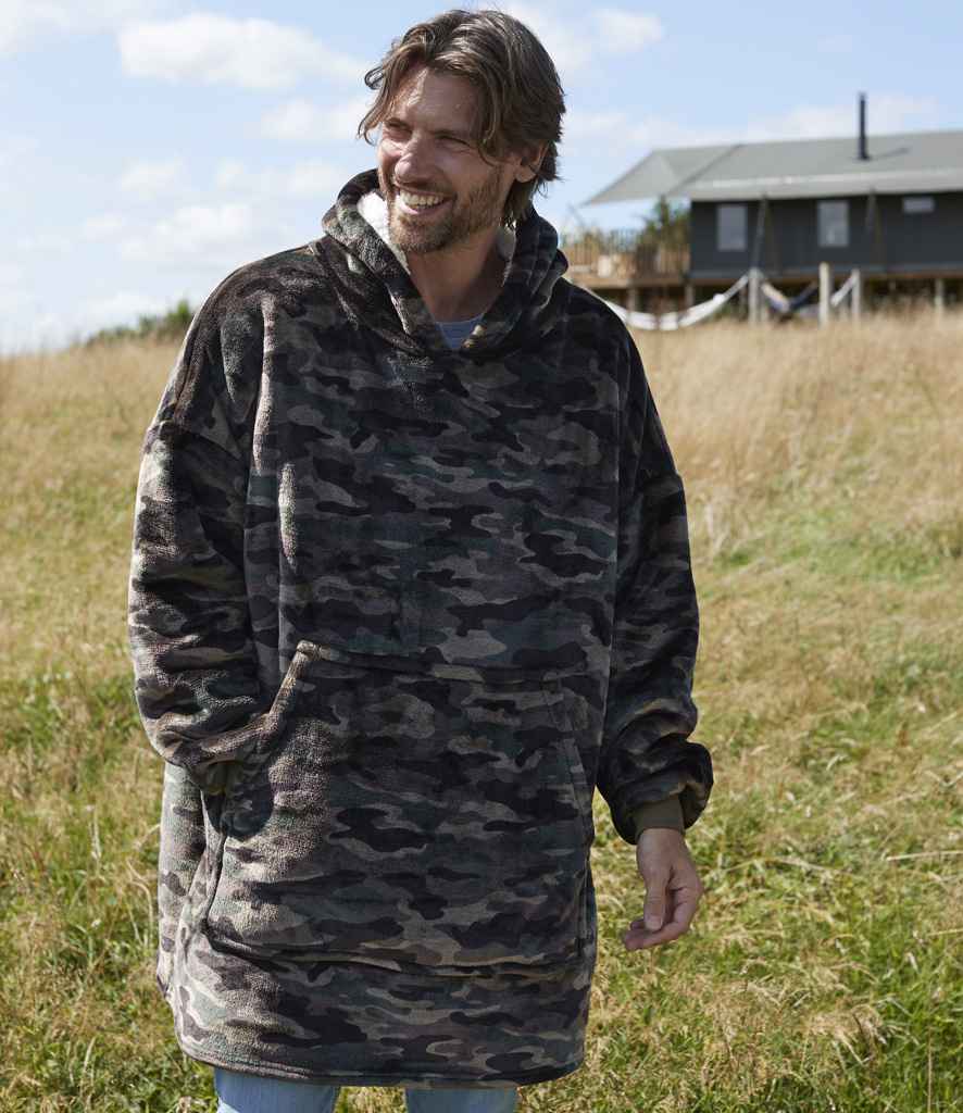 Brand Lab Oversized Hooded Blanket - Green Camo (BH100)