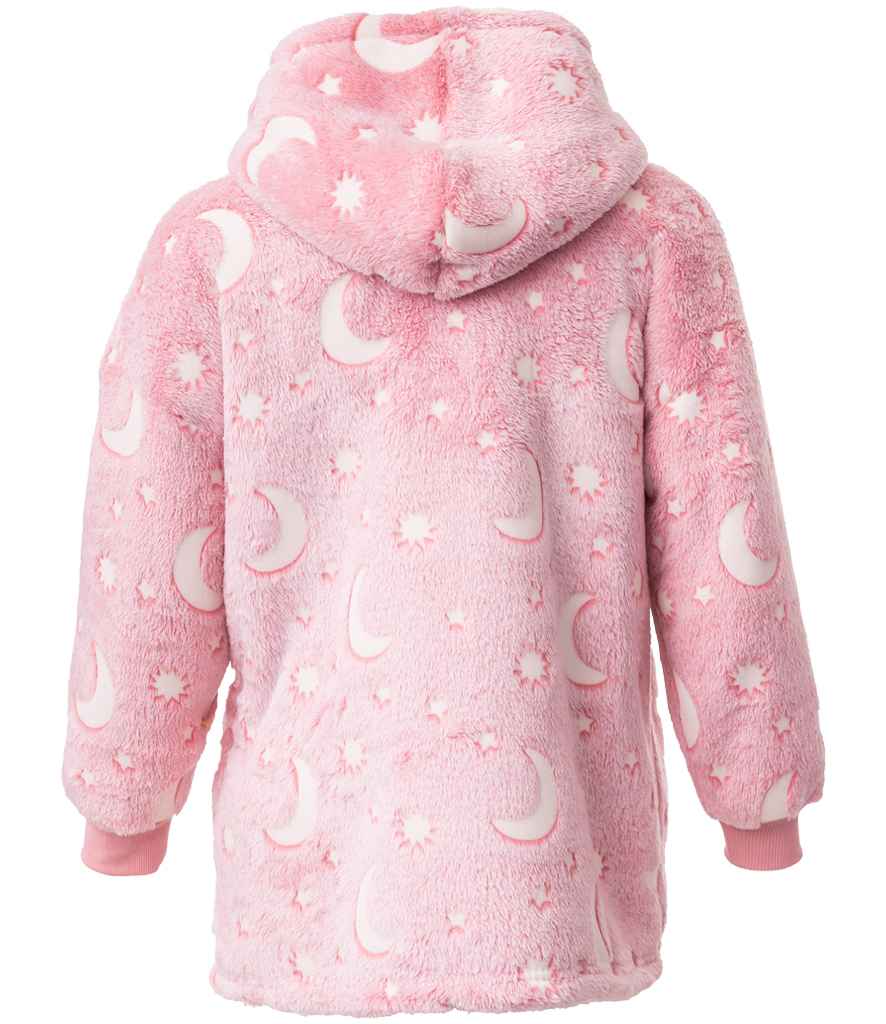 Brand Lab Kids Oversized Hooded Blanket - Blush Pink Glow In The Dark (BH101)