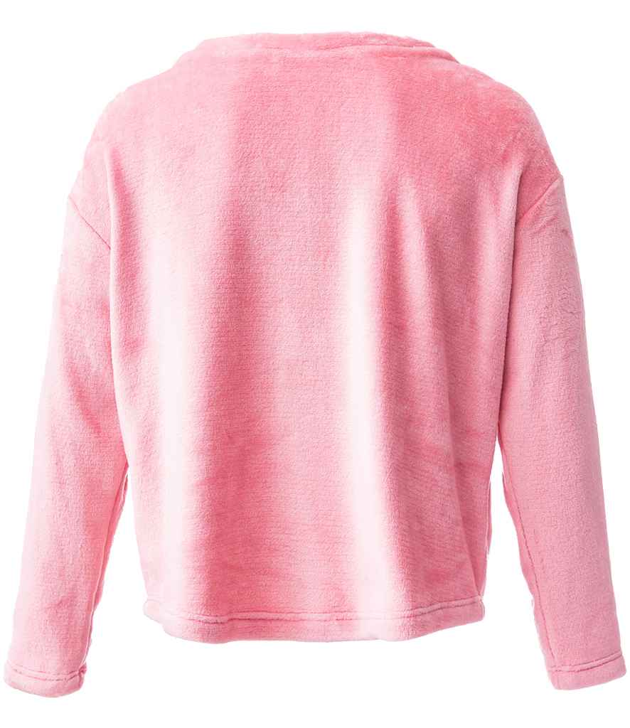 Brand Lab Ladies Plush Fleece Crew Neck Sweatshirt - Blush Pink (BH210)