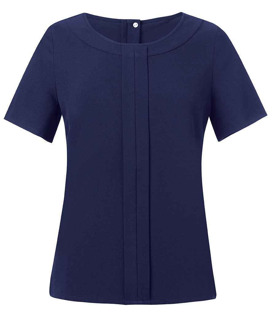 Brook Taverner Ladies Verona Short Sleeve Shirt - Navy (BK142)