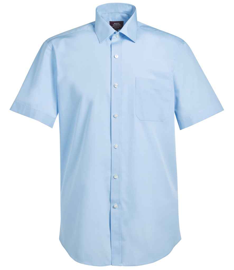 Brook Taverner Rosello Short Sleeve Poplin Shirt - Blue (BK152)
