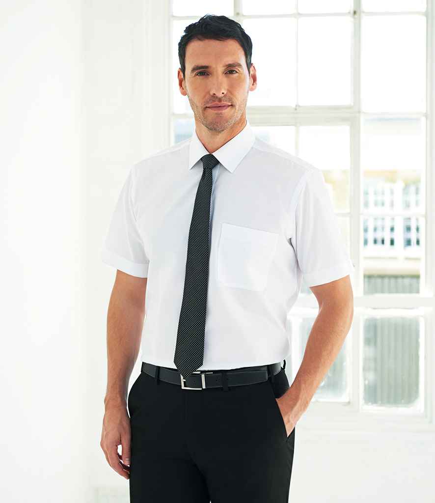 Brook Taverner Rosello Short Sleeve Poplin Shirt - White (BK152)