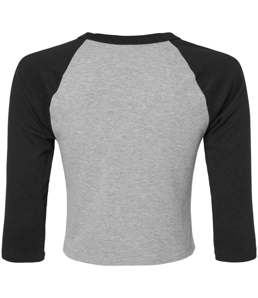 Bella+Canvas Bella Ladies Micro Rib 3/4 Raglan Baby T-Shirt - Athletic Heather/Black (BL1200)