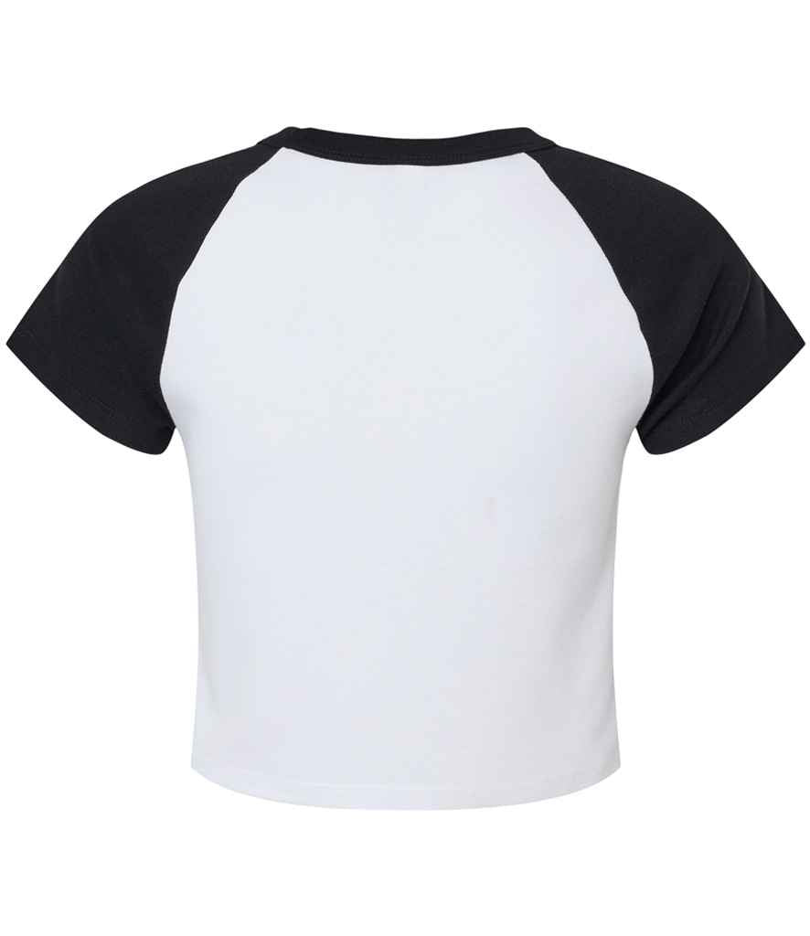 Bella+Canvas Bella Ladies Micro Rib Raglan Baby T-Shirt - White/Black (BL1201)