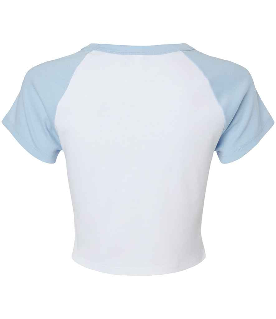 Bella+Canvas Bella Ladies Micro Rib Raglan Baby T-Shirt - White/Baby Blue (BL1201)