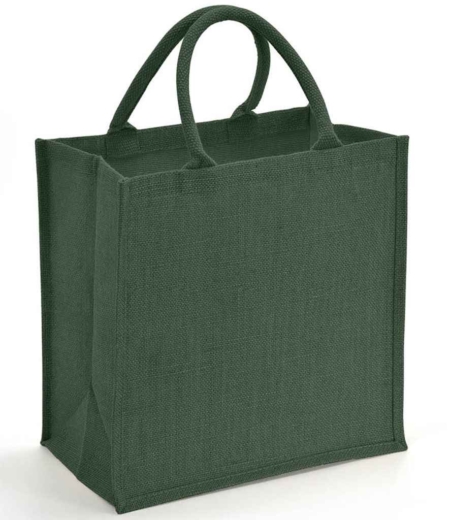 Brand Lab Natural Jute Tote - Forest Green (BR102)