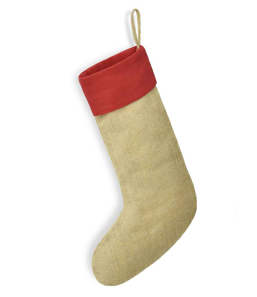 Brand Lab Jute Stocking - Natural/Red (BR104)