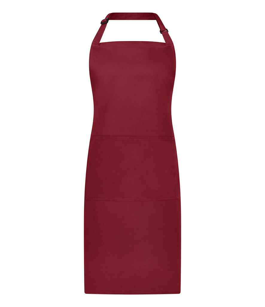 Brand Lab Adjustable Bib Pocket Apron - Burgundy (BR501)