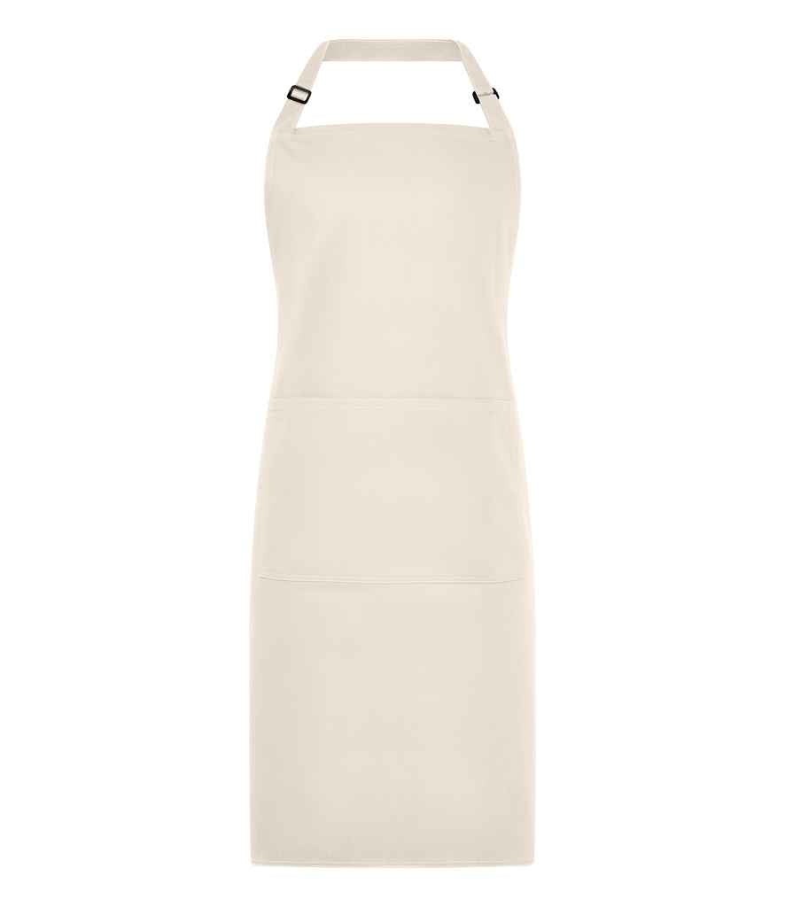 Brand Lab Organic/Recycled Bib Pocket Apron - Natural (BR550)