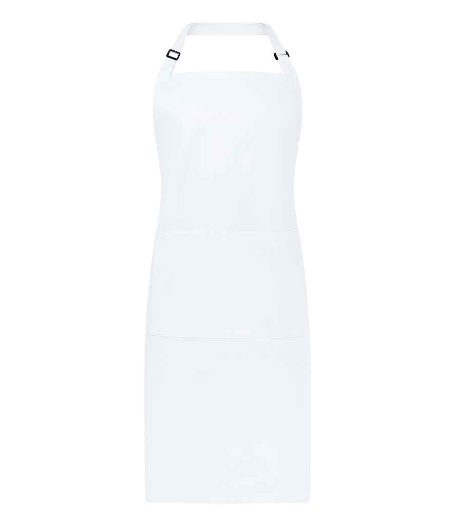 Brand Lab Organic/Recycled Bib Pocket Apron - White (BR550)