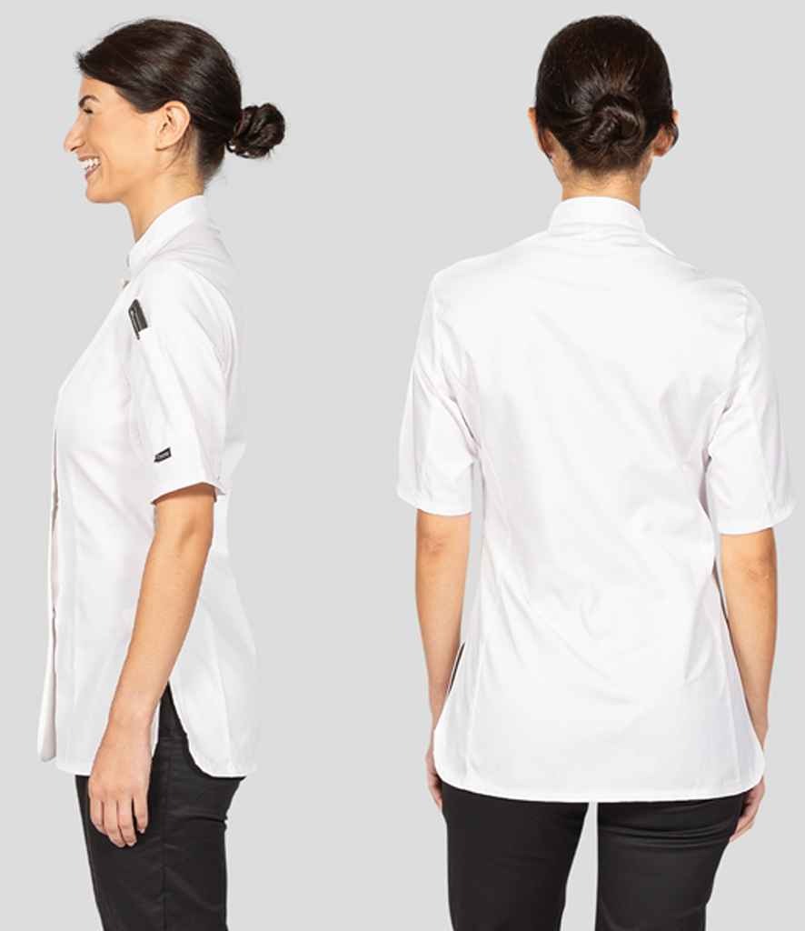 Dennys Ladies Short Sleeve Premium Chef's Jacket - White (DE006)