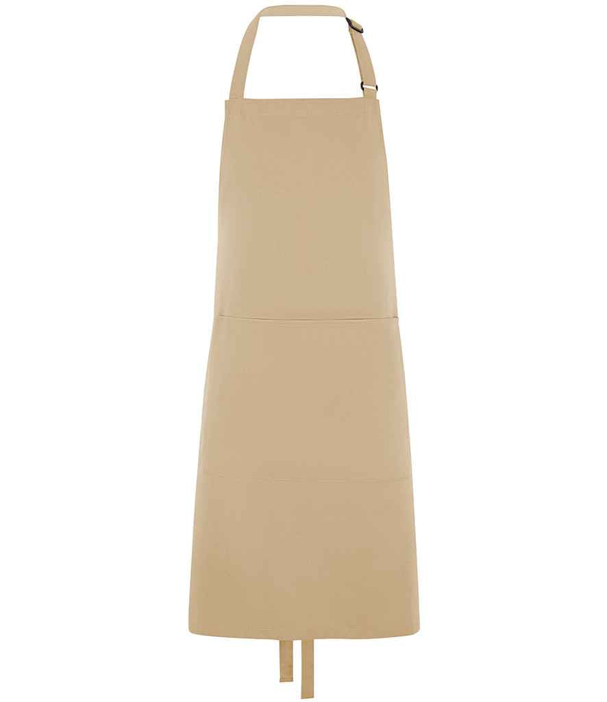 Dennys Polyester Bib Apron with Pocket - Biscuit (DE101)