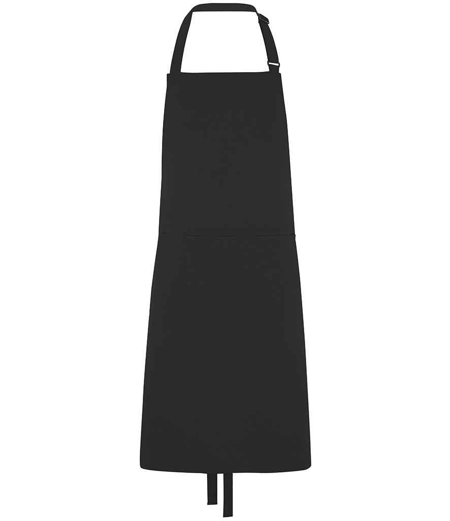 Dennys Polyester Bib Apron with Pocket - Black (DE101)