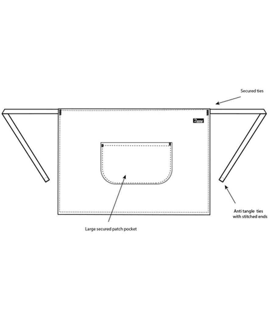 Dennys Waist Apron with Pocket - Black (DE122)