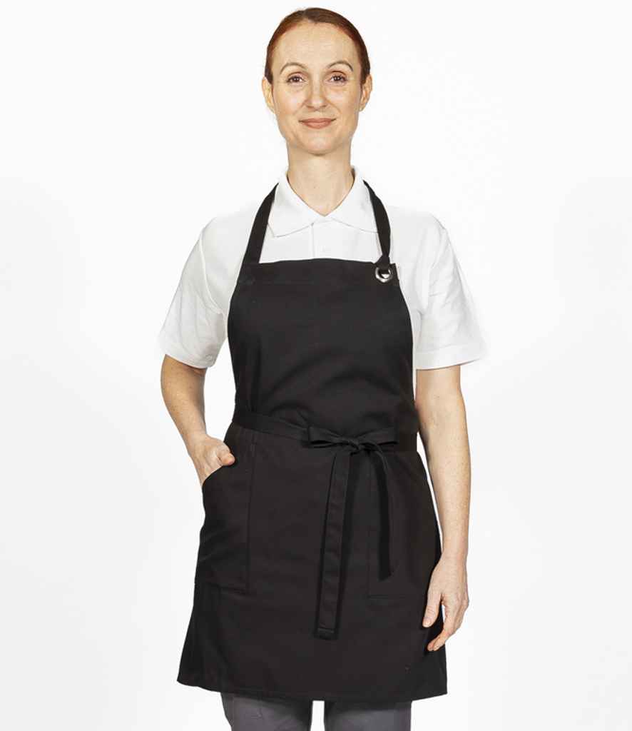 Dennys Canvas Apron with Metal Eyelets - Black (DE142)