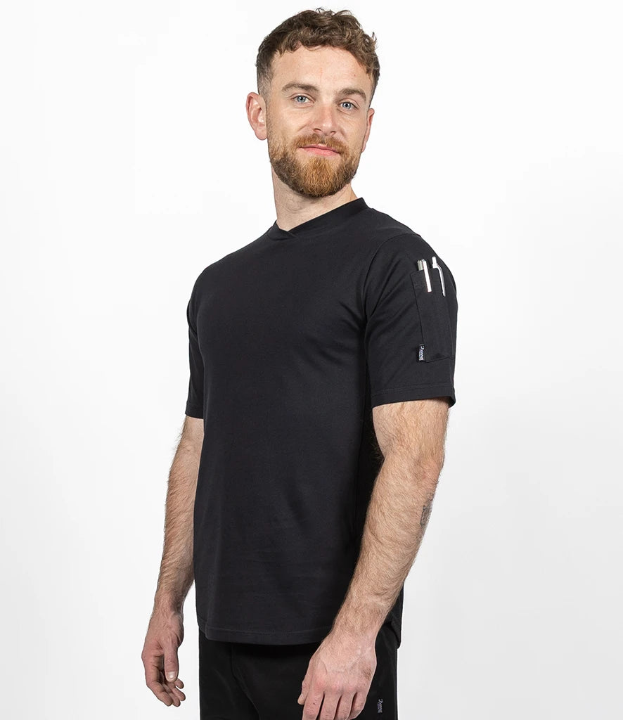 Dennys Staycool Chef T-Shirt - BLK (DE146)