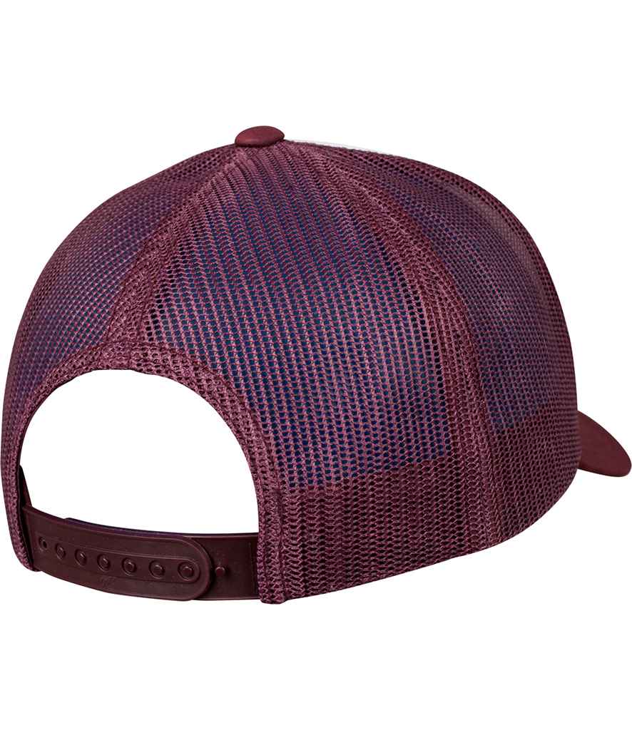 Flexfit Retro Coloured Front Trucker Cap - Maroon/White (F6606CF)