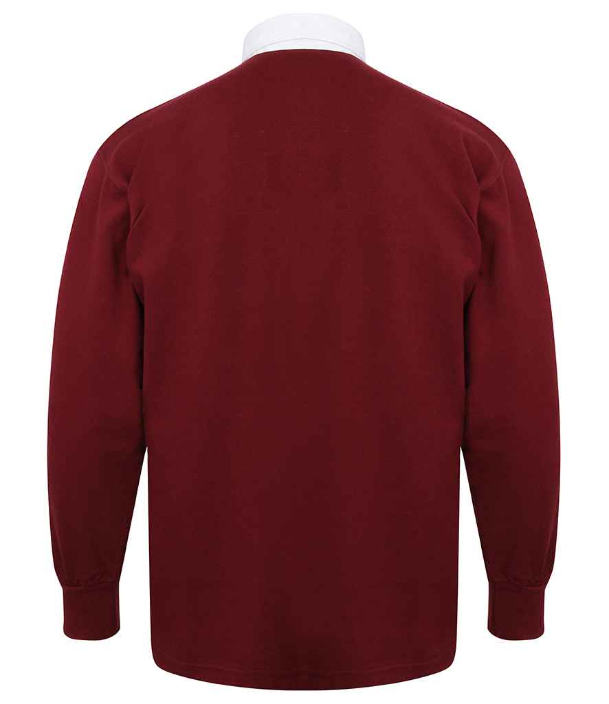 Front Row Classic Rugby Shirt - Deep Burgundy/White (FR100)