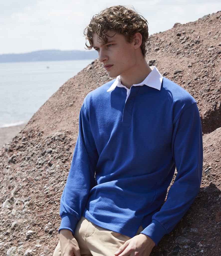 Front Row Classic Rugby Shirt - Royal Blue/White (FR100)