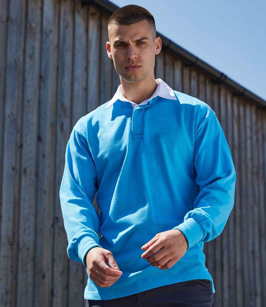Front Row Classic Rugby Shirt - Surf Blue/White (FR100)