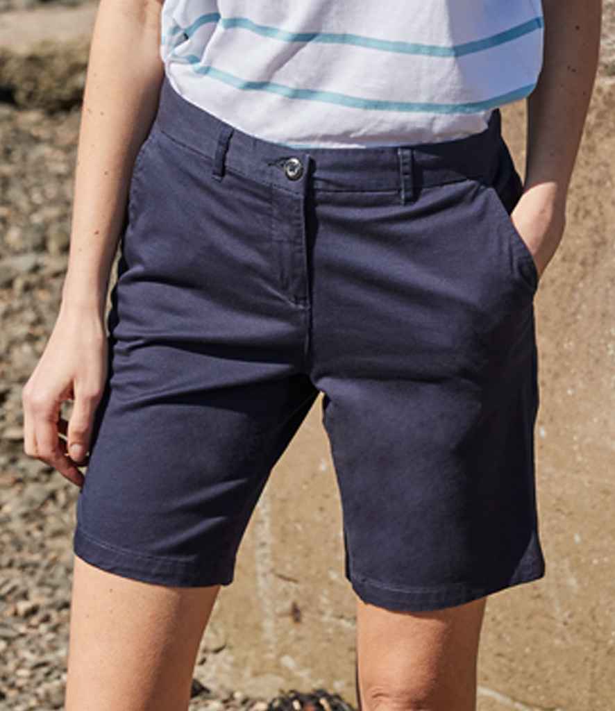 Front Row Ladies Stretch Chino Shorts - Navy (FR606)