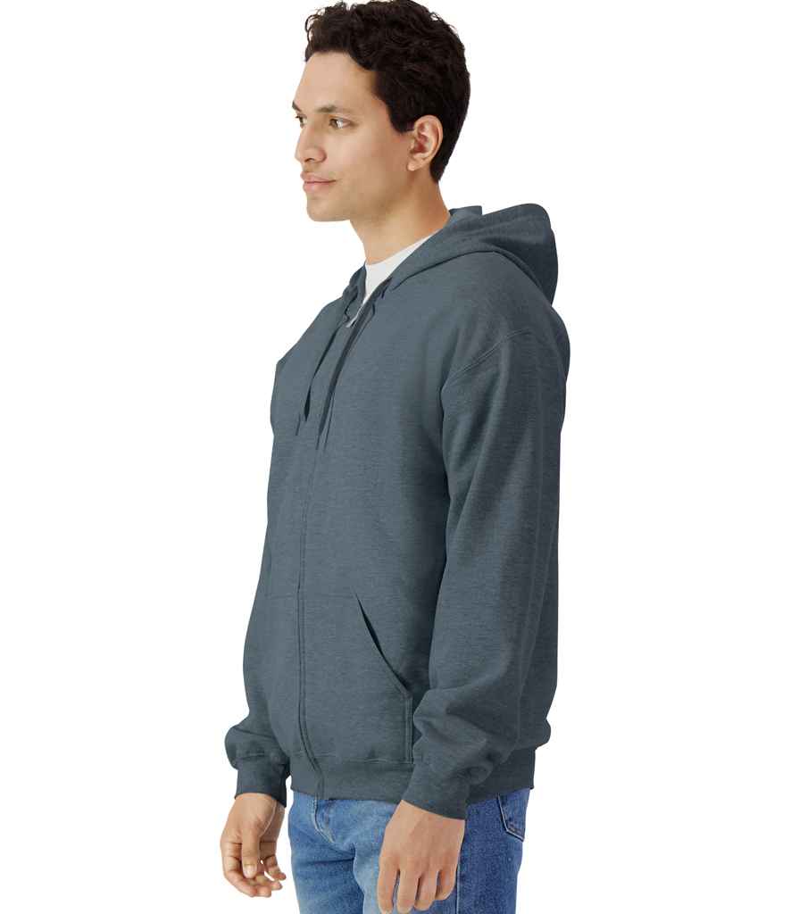 Gildan SoftStyle® Midweight Full Zip Hooded Sweatshirt - Dark Heather (GD69)