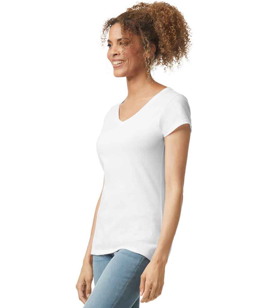 Gildan Ladies SoftStyle® V Neck T-Shirt - White (GD78)