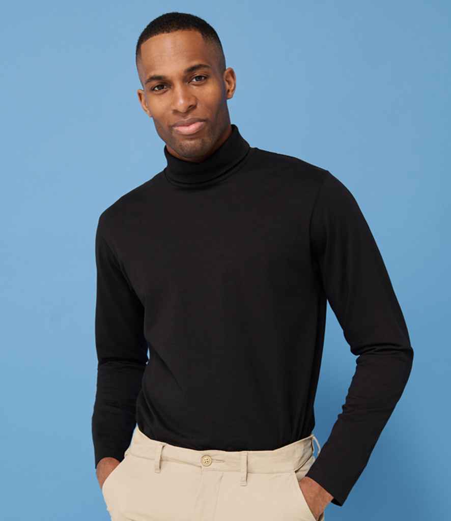 Henbury Henbury Long Sleeve Roll Neck Top - Black (H020)