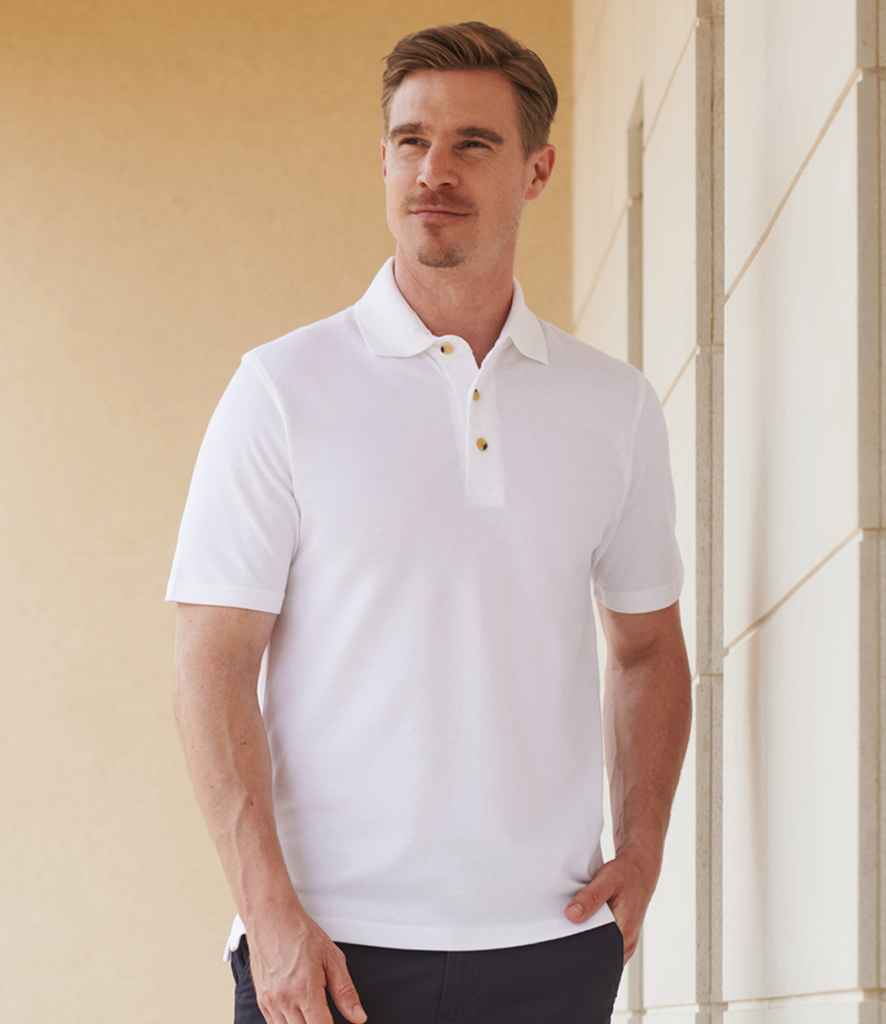 Henbury Henbury Classic Heavy Cotton Piqué Polo Shirt - White (H100)