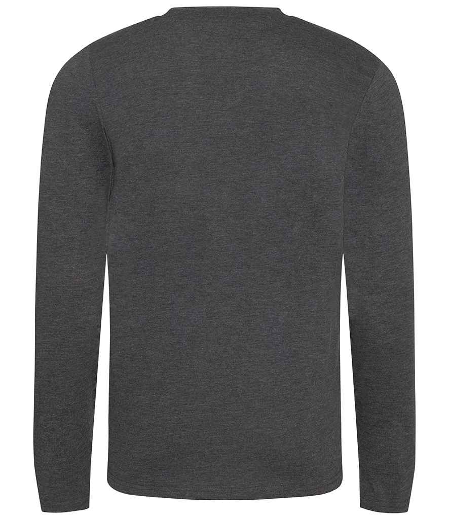 Just Ts AWDis Long Sleeve Tri-Blend T-Shirt - Heather Charcoal (JT002)