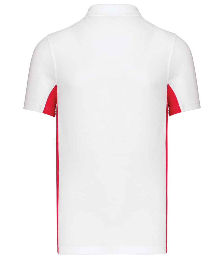 Kariban Flag Poly/Cotton Piqué Polo Shirt - White/Red (KB232)