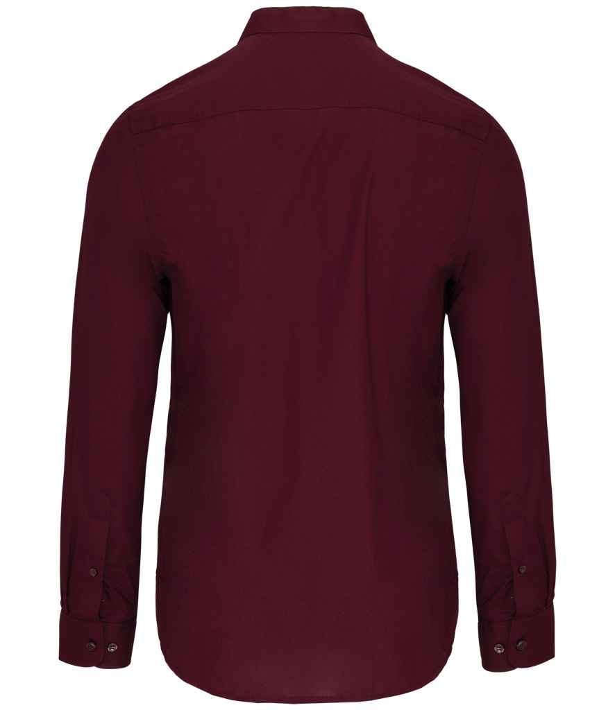 Kariban Long Sleeve Mandarin Collar Shirt - Wine (KB515)