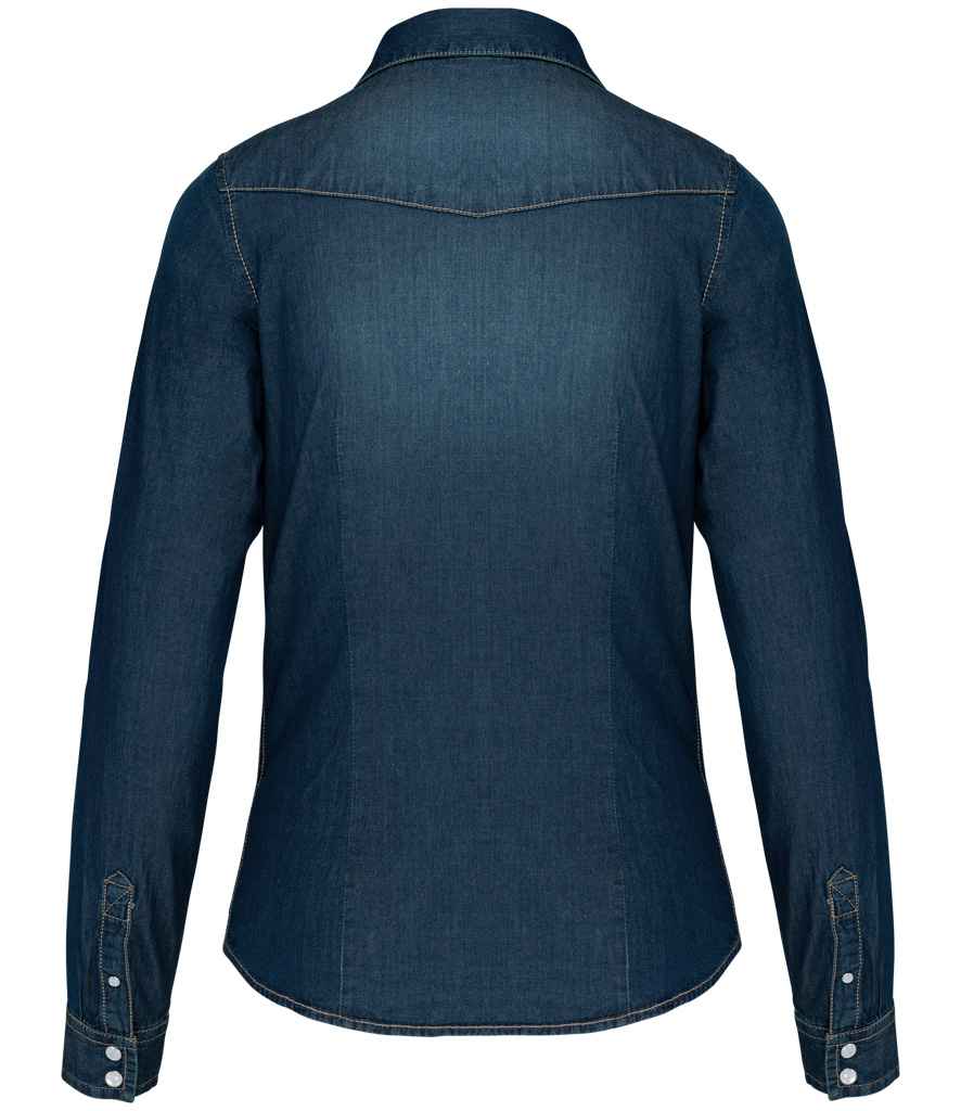 Kariban Ladies Long Sleeve Denim Shirt - Blue Jean (KB518)